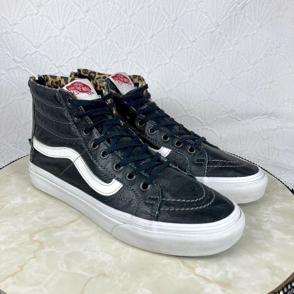 Vans Black and White Sk8-Hi Sneakers - Picture 2 of 12